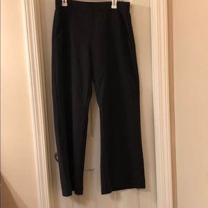 Wide leg black dress pants